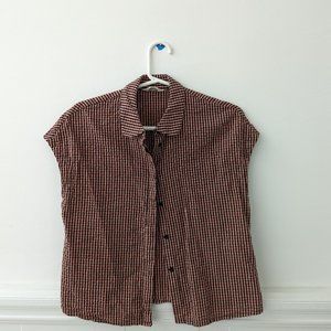 TOAST Gingham Button Up Short Sleeved Shirt